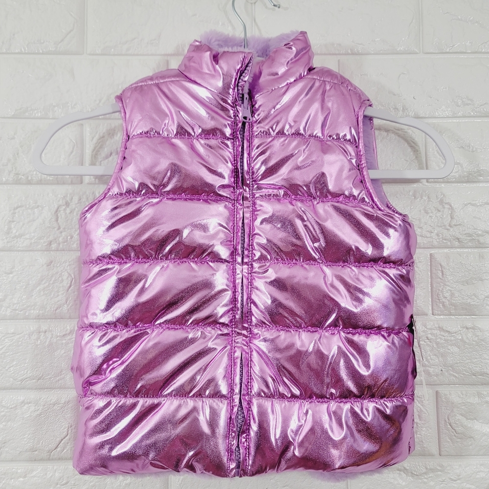 NWT EPIC thread Puff shiny Reversible jacket vest.